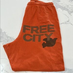 freecity drawstring soft sweats in Bold Orange